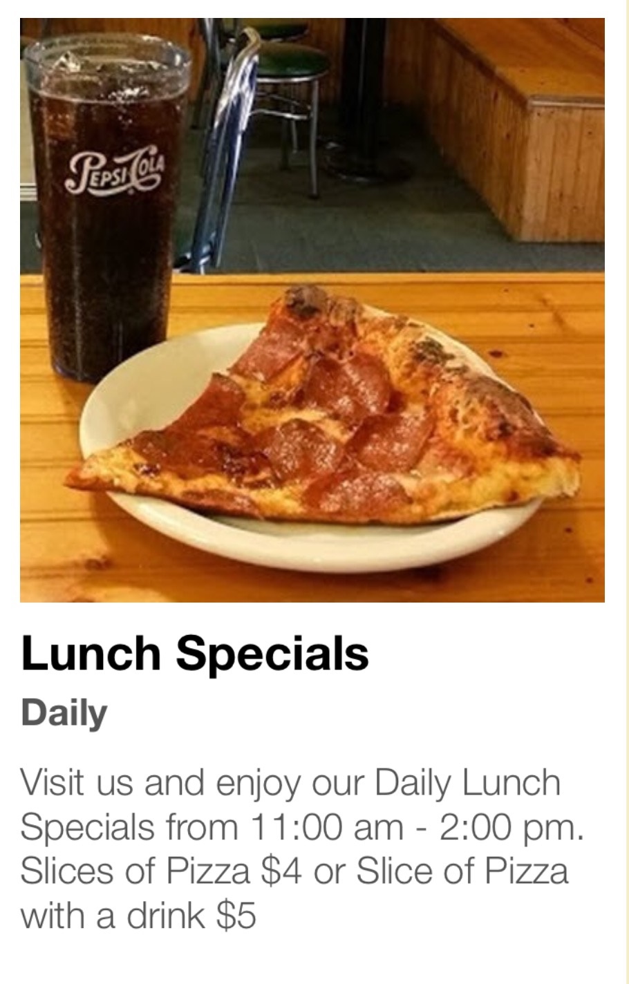 Daily Deals - Papa's Pizza